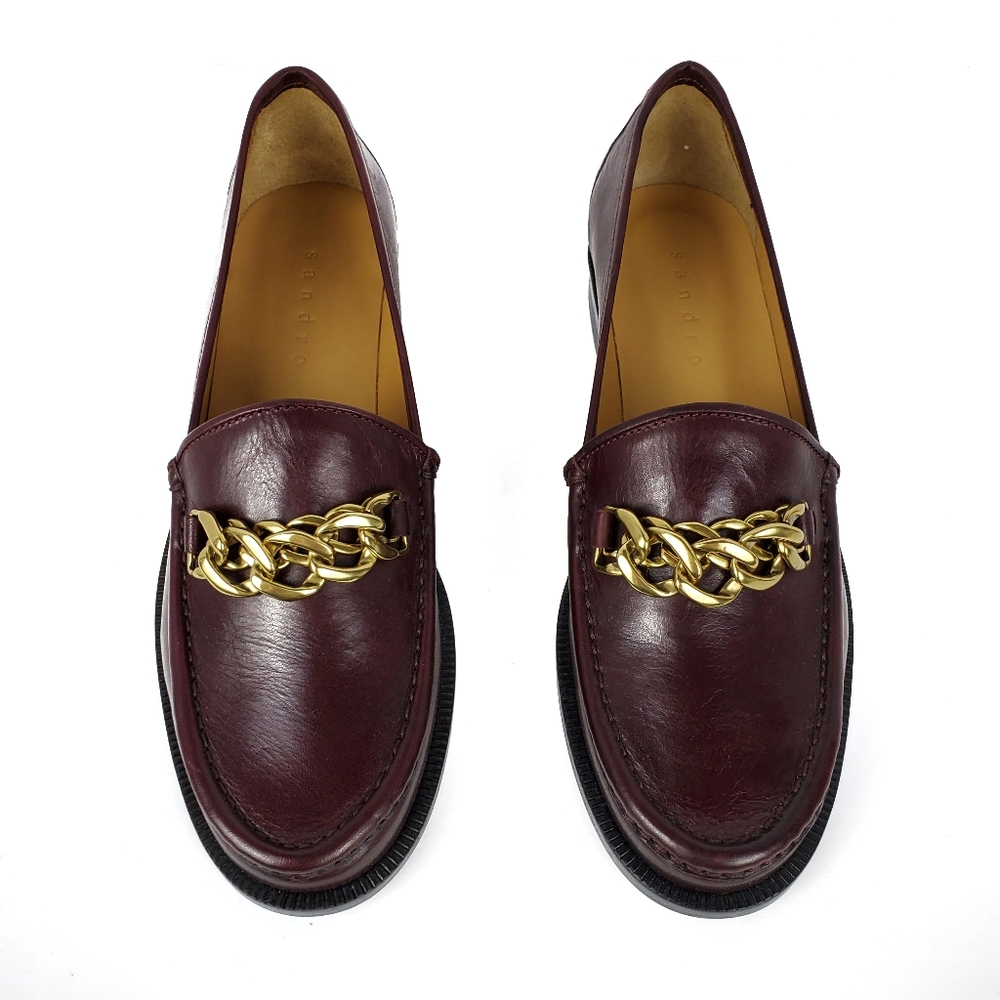 NEW Sandro Mila Leather Loafers - Picture 4 of 8